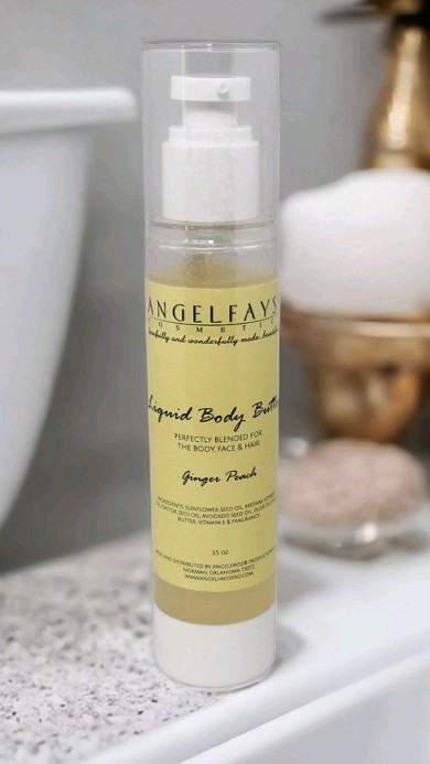 This handcrafted liquid body butter is suitable for all skin types and can be used on the body, and hands, and even as a hair moisturizer. Whether you have dry, sensitive, or normal skin, this product will envelop you in a cocoon of hydration, promoting a healthy and radiant appearance.
Indulge yourself with the handcrafted liquid body butter from AngelFayss Productions & Cosmetics and experience the ultimate luxury in skincare. Treat your skin to the nourishment it deserves and revel in the blissful sensation of soft, velvety, and beautifully moisturized skin.
Available in Ginger Peach, Coconut Shea, and Fragrance-Free.
https://www.angelfaysspro.com/product-page/liquid-body-butter-ginger-peach