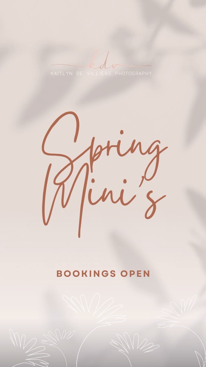 Spring Mini Sessions are now open 🌻
Date: 17 September | 20min session | 8-10 digital images + online gallery if you would like to order more!
Email: kaitlyndevilliersphotography@gmail.com for more info
#minisessionphotographer #capetownphotographer #springminisessions #somersetwestphotographer #photographyspecials #familyphotographycapetown #couplephotographycapetown #newbornphotographycapetown #capetownphotographerspecials #capetownmom #momssupportingmoms #somersetwestmoms #stellenboschmoms #helderbergmoms