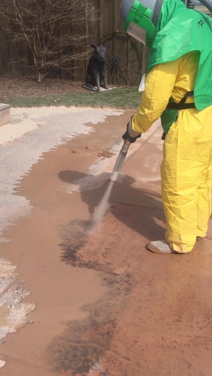 Vapour blasted a stamped concrete patio removing the coating and accumulated grime.
The patio looks good as new and is ready for a beautiful spring season. If you have a driveway or patio in need of some tlc we can help restore it.
#vapourblasting #mediablasting #patio #driveway #restoration #cleaning #co2 #co2sweep #cleaningcompany #satisfying #beforeandafter #dryice #wetblasting #blasting #backyard #driveway