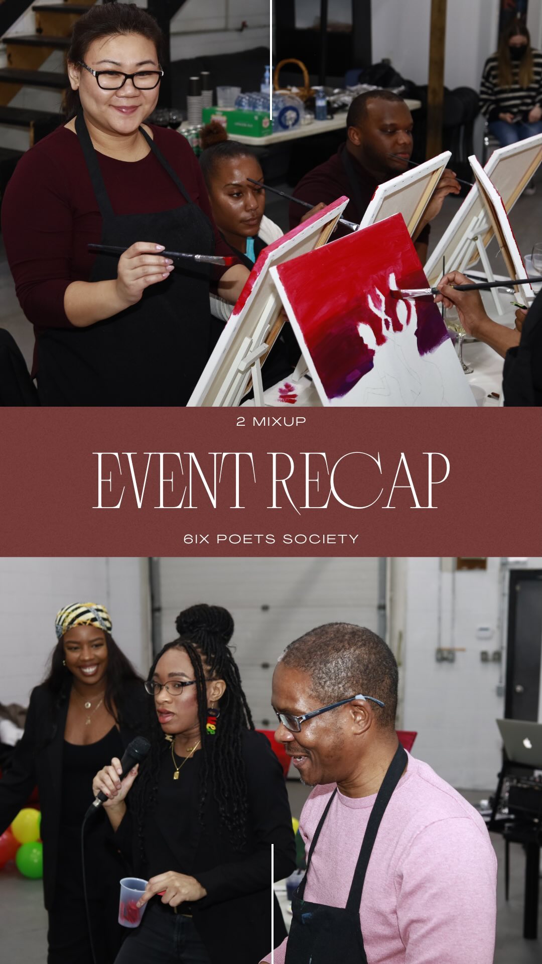 CELEBRATING BLACK HISTORY
We had a great time linking up and getting creative! Shoutout once again to @afiwigroove for allowing us to use the space!
Make sure to follow us so you don’t miss out on the next event!
@2mixup
@6ixpoetssociety
@build.yourvibe