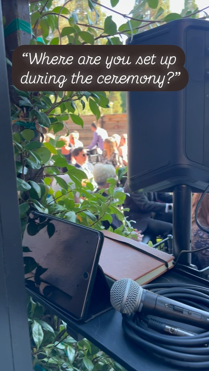 It’s important to be close to the ceremony so the wireless mics work/sound perfect, but you certainly don’t want to be in photos or an eyesore for the special moment.
My setup is all-battery baby, easy to find the best spot!
@nationalexchangehotel
@sennheiser G4s wireless lapel mics
@bose S1’s and L1’s all day!