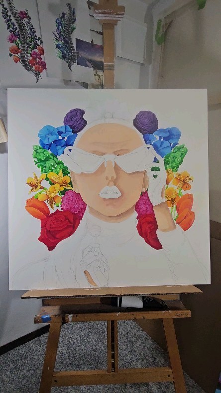 It's time to let you all in on "Valerie." Stepping into my 2024 artwork theme of women's rights & health, I strive to stand up for reproductive rights, bodily autonomy, and stand against continued sexual and gender discrimination and inequality.
#femaleswhopaint #femaleportrait #laineswansonart #flowerart #womenshealth #womensrights #reproductiverights #artforsale #wipart #valerie #anatomyartist #anatomydrawing #crownchakra #paintinginprogress #homedecor #powerfulart #femaleartist #femalerage #equalrights #nofilter