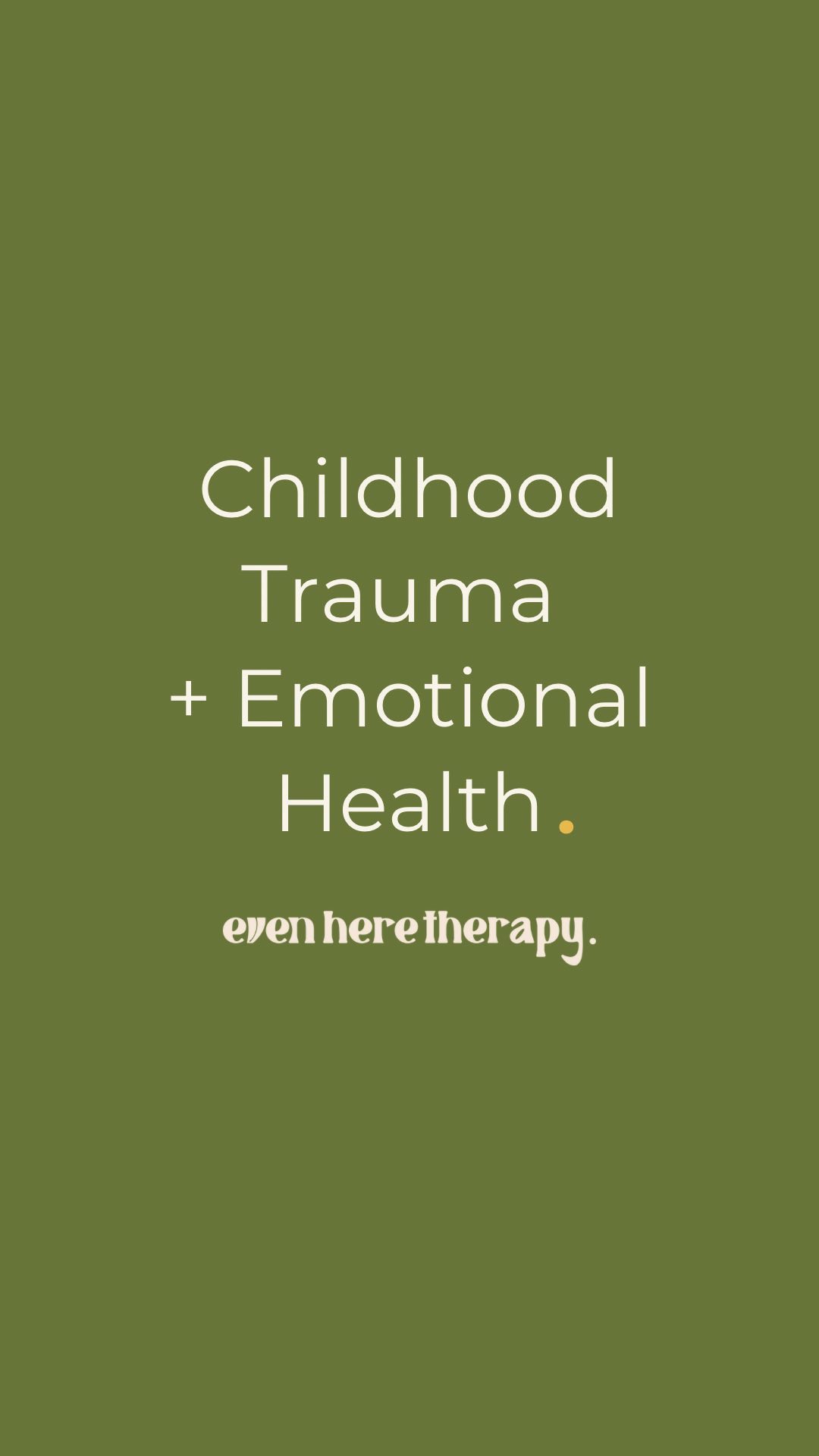 Not being taught how to engage with your emotions, not being shown how to express your emotions in a healthy way, being praised for taking care of the emotions of other people are all types of emotional neglect.
Childhood trauma doesn’t stay in our childhoods, it marks things for us in adulthood too.