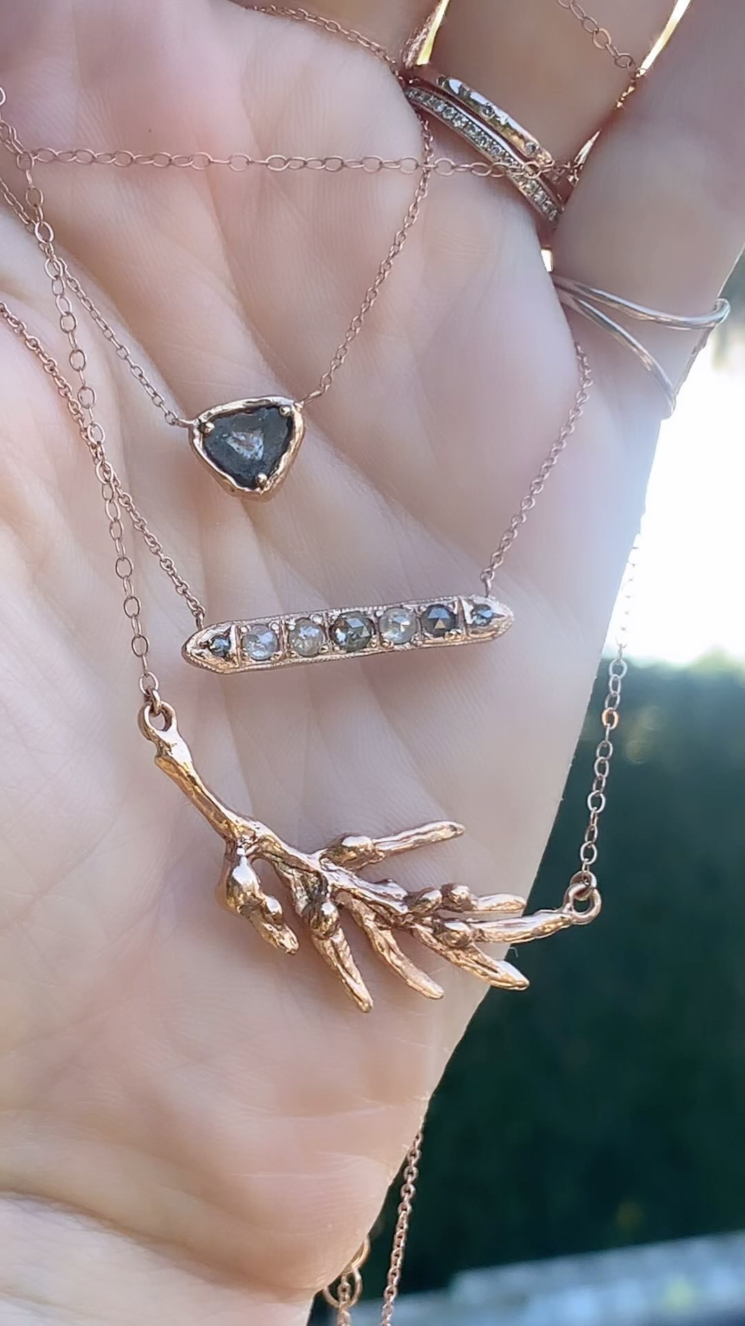 Warm rose gold and raw diamonds ready for Valentine’s 💗 Sale starts now- use code LOVE20 for 20% off all items in stock.