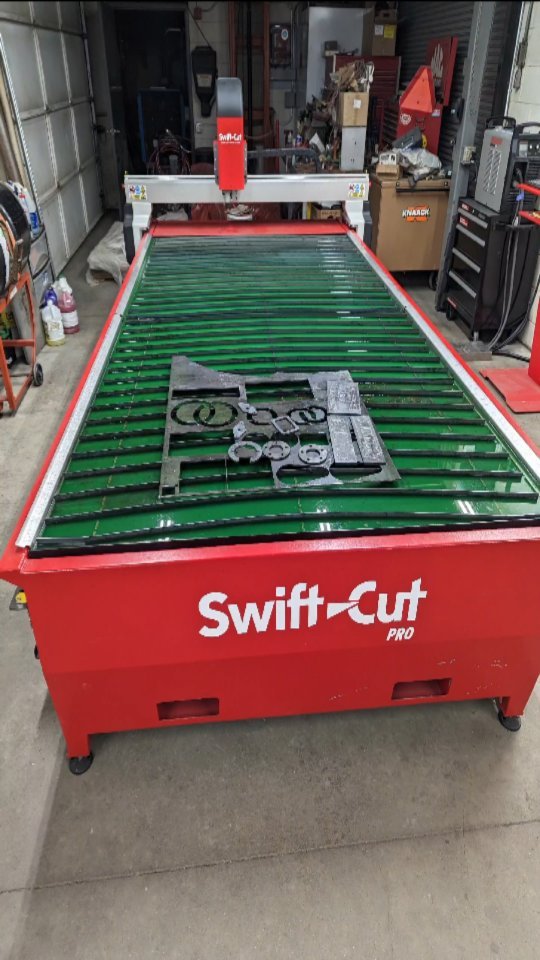 Today has been a long time in the making. We fired up our new @swiftcutautomation CNC plasma table for the first time. We are beyond excited about finally having these capabilities in house and being paired with the @hypertherm_plasma powermax125 the possibilities are endless.
#cnc #cncplasma #hypertherm #hypertherm125 #weldernation #welding #metalfabrication #fabshop #jobshop #customfabrication #custommetalwork #dirtyhandscleanmoney #weldporn #nh #millerwelders