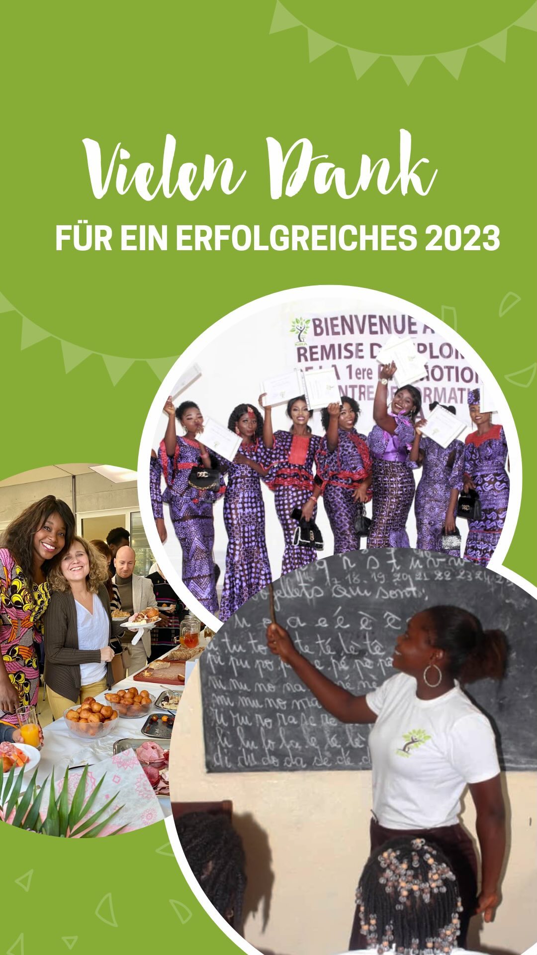 2023 hat sich viel getan bei KIRA! 🤩
Nach erfolgreichem Abschluss unseres Crowdfundings im Februar folgte die Eröffnung des neuen Ateliers in Conakry. Da das neue Atelier mehr Platz bietet, konnten wir auch sogleich 10 neue Lehrlinge in unser Programm aufnehmen.
Im Mai schlossen dann unsere ersten Lehrlinge erfolgreich ihre Ausbildung bei uns ab. An der Abschlussfeier hielt sogar die Bürgermeisterin eine Rede zu Ehren unserer Absolventinnen.
Auch hier in der Schweiz waren wir sehr aktiv und haben unter anderem am Dorffest in Hüntwangen und an unserer Benefiz-Matinée über unsere Projekte in Guinea informiert.
All diese Erfolge wären nicht möglich ohne die grosszügige Unterstützung zahlreicher Personen, Organisationen und Stiftungen. Wir bedanken und ganz herzlich bei allen, die uns dieses 2023 ihr Vertrauen geschenkt haben und hoffen, dass wir auch im neuen Jahr wieder auf eure Unterstützung zählen dürfen.
Wir wünschen allen einen fantastischen Start ins neue Jahr! ✨🥳
#happynewyear #ngo #ngoschweiz #ngoguinea #kira #vereinkira #gemeinnützig #guterzweck #bildungfüralle #bildungfürkinder #afrika #hilfefürafrika #bildungfürafrika