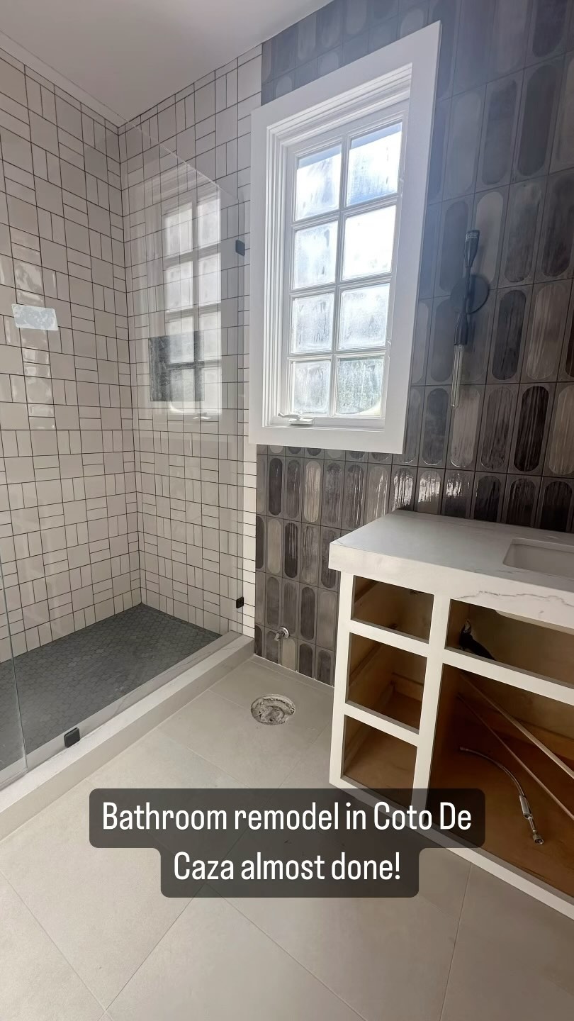 Dreamy bathroom remodel is almost done in Coto De Caza! ✨