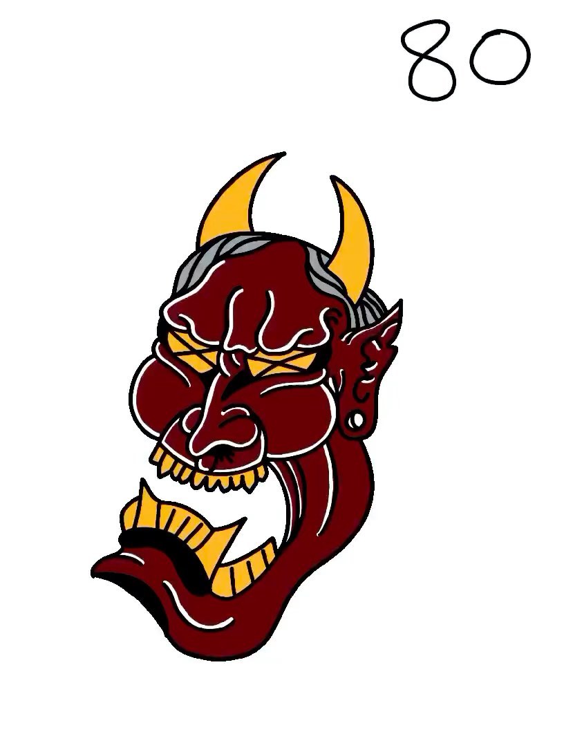 80$ freehand hannya outlines 100$ for a stencil hit me up @grumpytattoos #hannya #wonkyhannyas @lifetimebodyart #fortworth #dallas #tattoos #fyp