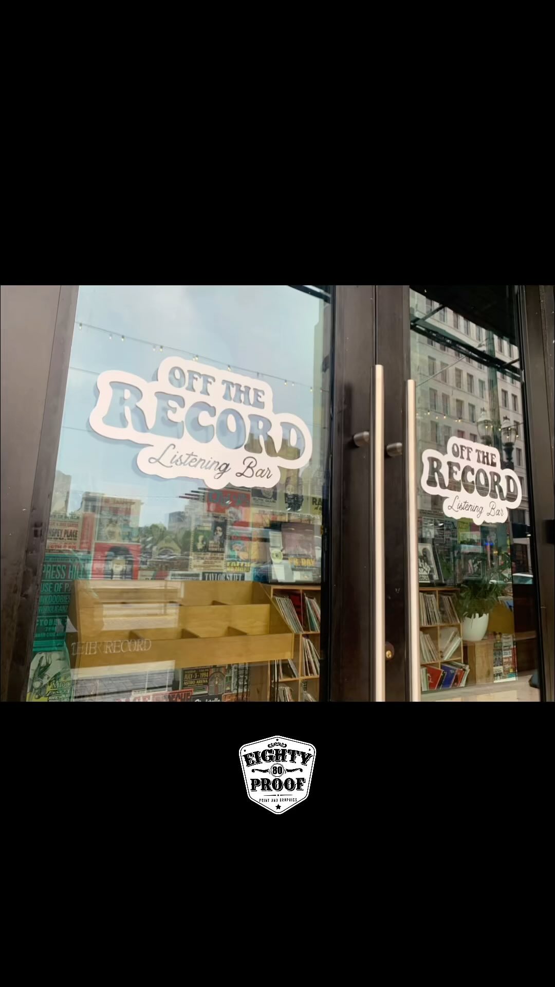 Set off your store front with custon cut vinyl. Message us for more details… #houston #eightyproofprints #cutvinyl #supportlocal