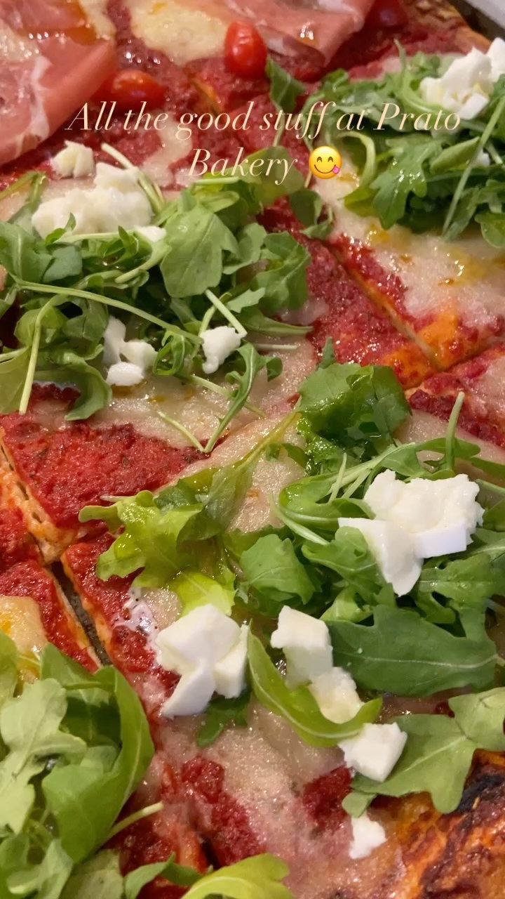 Good morning โ๏ธ with our fresh baked pizza and schiacciata at Prato Bakery! ๐ Hungry yet?