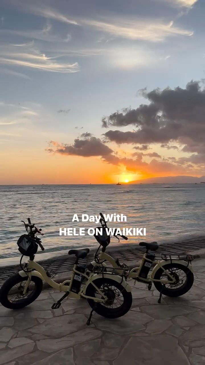 USE CODE HELE10 for 10%off your e-bike rental! What’s better than grabbing your friends to go on an E-bike ride with @heleonwaikiki and a picnic on the water😍🌅🚲