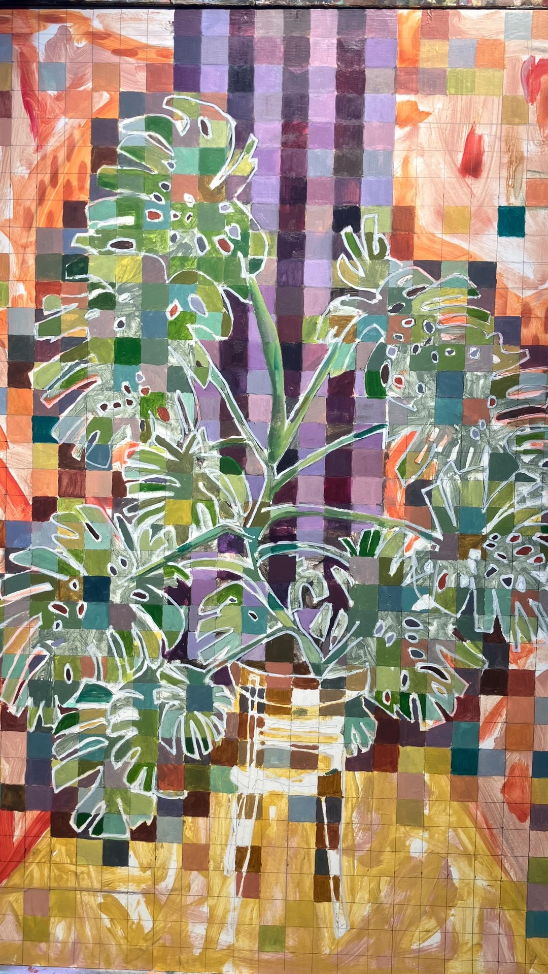 Pushing paint. Glitched out monstera. Oil graphite and paint marker on panel. 24”x36”. #dylanrapillard #contemporaryart #bahamianart #caribbeanart #artoftheday #oilpainting #artshow #artistsoninstagram #swissartist #contemporarypainting #art #paintingprocess #bahamas