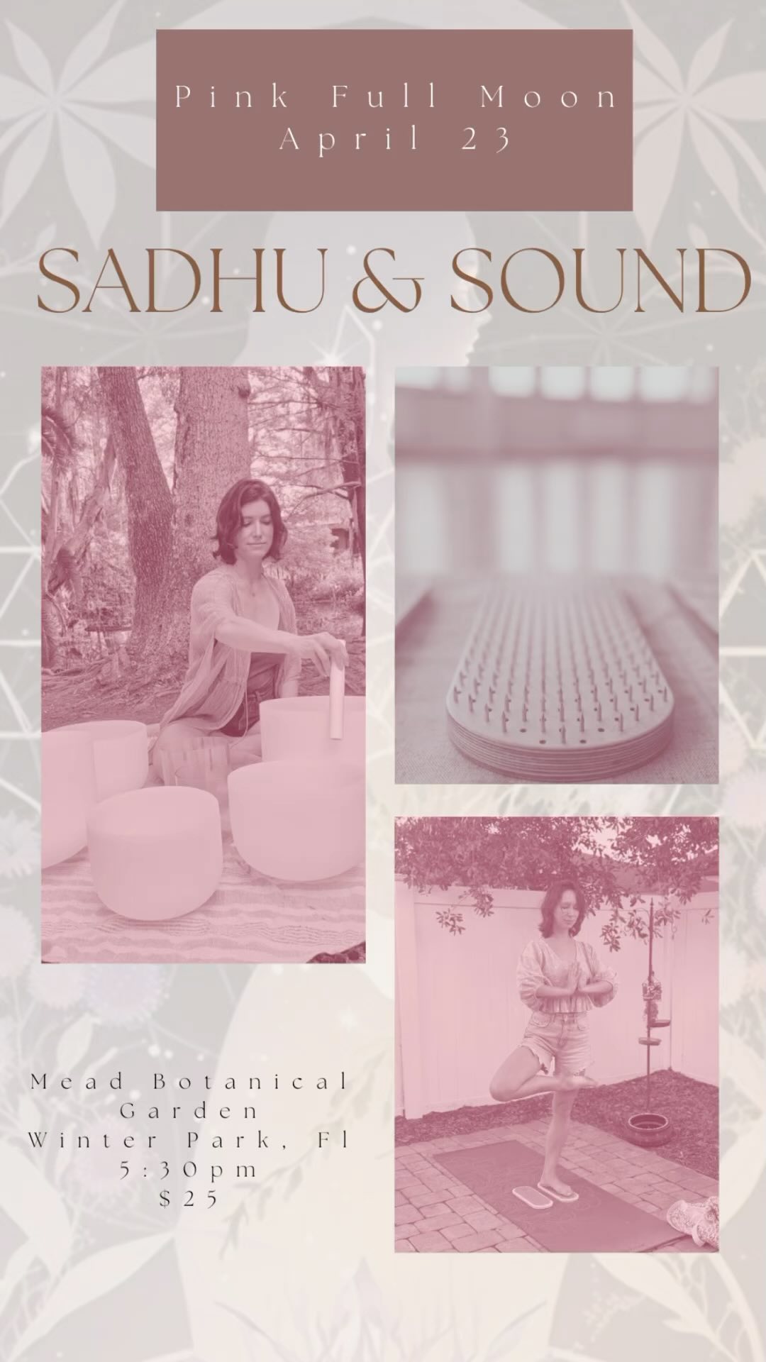 We will be gathering next Tuesday for a special full moon Sadhu and Sound in the garden. 🌕
Relax and unwind with a crystal sound bowl bath designed to soothe your soul and align your energy paired with Sadhu Board Exploration: This ancient technique is designed to heighten self-awareness and spiritual connection by stimulating key pressure points, helping you focus inward and explore deeper realms of meditation.
🎟️ DM to secure your spot now and step into a world of profound peace and relaxation.
All are welcome. Please bring a yoga mat/ blanket/ cushion.
#WellnessJourney #SoundBath #SadhuBoard #RelaxationEvent #HealingVibes #MindBodySpirit #MeditationEvent #findyourzen