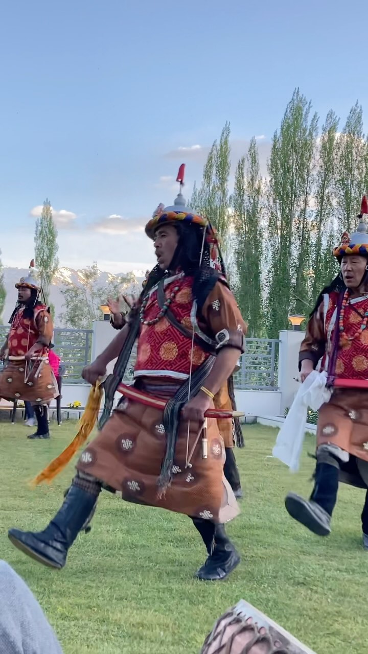 What better way to start your journey in Ladakh than with a private traditional cultural performance by local artists on your first day in Leh? 
Our guests from the US, Singapore, and Mumbai are enjoying an exclusive cultural program at hotel @gyalporesidency , setting the perfect tone for their adventure.
