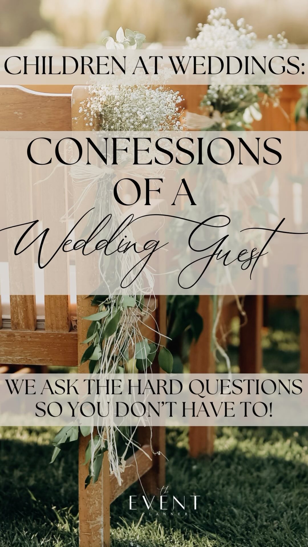 The decision to not allow children at a wedding is cause for anxiety in many couples. More and more people are choosing a kid-free wedding day. If youâre on the fence about the subject, here are a few factors to give thought to:
- Meals: Children can be picky eaters, so you will need the caterer to prepare special meals for the kids
- Seating: Other than infants and toddlers, you should plan your seating arrangements to accommodate for kids
- Alcohol: Make sure to communicate clearly that alcohol will be served at the wedding. Even if you welcome kids, this allows parents to make their own decision on if they want to bring them or not
- Safety: Kids can get a little rowdy, so their safety is definitely something to consider. How kid friendly is your venue? You also have to consider that youâre liable if anything gets damaged
- Noise: Keeping kids quiet during your ceremony can be extremely challenging; as can trying to guard them from the music volume at the reception
- Responsibility: Be clear with the parents of the expectation that they attend to their children at all times
- Communicate: Be clear on your invitations of what type of wedding youâre planning. âReception to followâ = everyone is welcome. âAdult only receptionâ = no kids. âCocktails, appetizers, & dancing to followâ = leaves it up to the parents
If you still need some advice on invitation wording for your wedding, DM us âWORDINGâ and your email address & weâll send you our invitation wording guide!
#theeventplanner #realweddings #alabamaweddings #alabamaweddingplanner #tennesseeweddingplanner #tenneesseeweddings #birminghamweddings #huntsvilleweddings #nashvilleweddings #guesttellall #weddingguests #confessionsofaweddingguest
