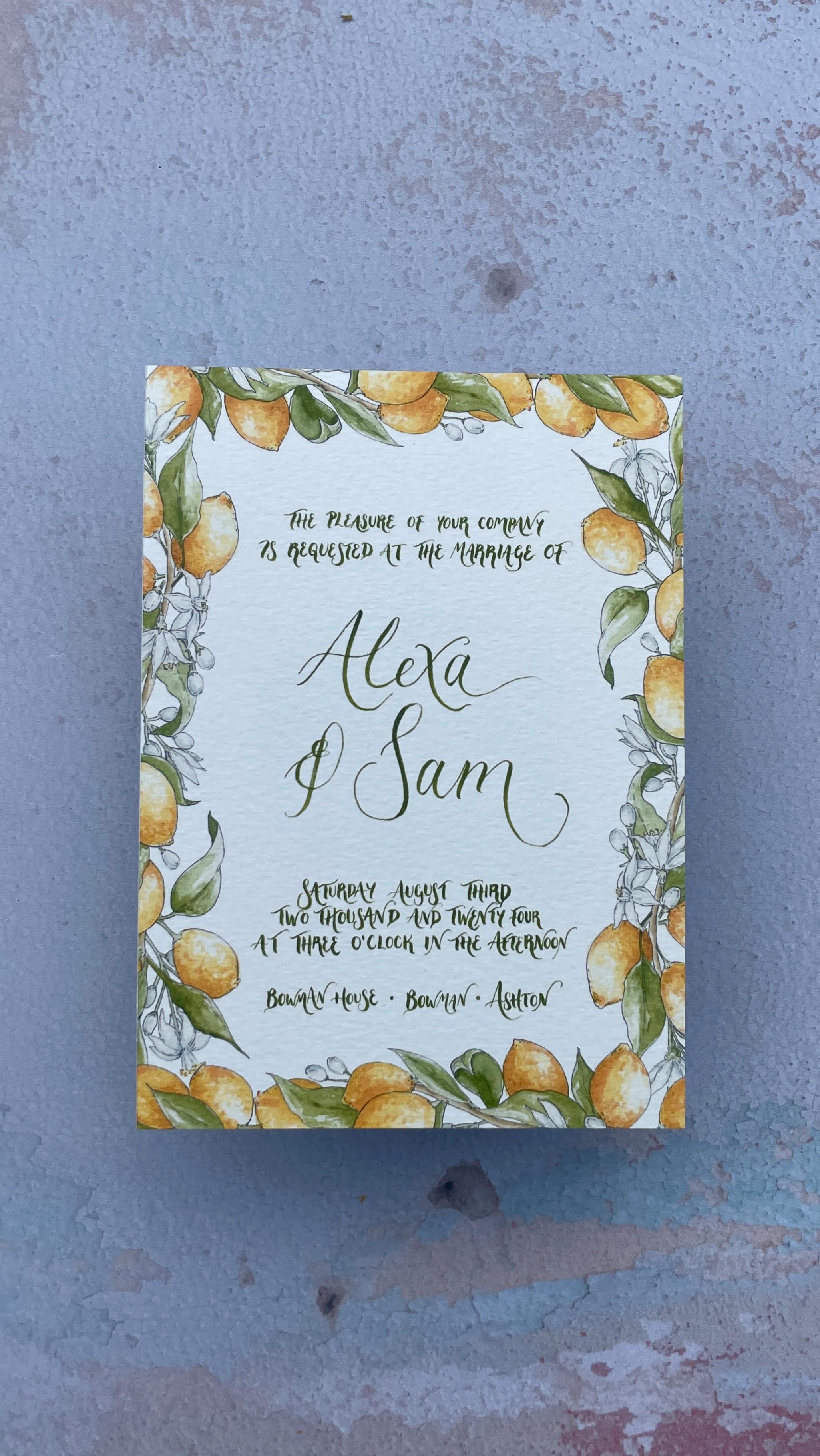 🍋✨ Watch a little bit of watercolor magic unfold! From sketch to finished design, I’m creating a beautiful lemon garland border—one of the many borders included in my semi-bespoke lemon wedding suite. 🍋💛
At the end, see how these hand-painted garlands come together to make a dreamy, custom wedding invite. And guess what? Every semi-bespoke suite includes at least one extra painting—whether it’s your venue, pets, or something else that makes your heart sing! 💫
Ready to make your wedding paper extra special? Let’s chat! 🖋️
#watercolorwedding #watercolorpainting #handpainted #weddinginvites #2025bride #weddingplanning #weddingstationery #stationerydesign