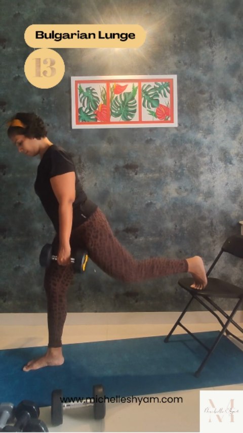 #day13 #bulgarianlunge #splitlunges #adventseries #legday #dumbbellworkout #michelleshyam