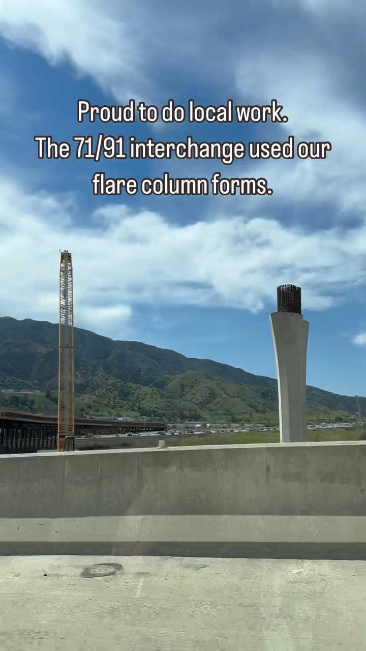 Proud to do local work. The 71/91 interchange used our concrete flare column forms.
