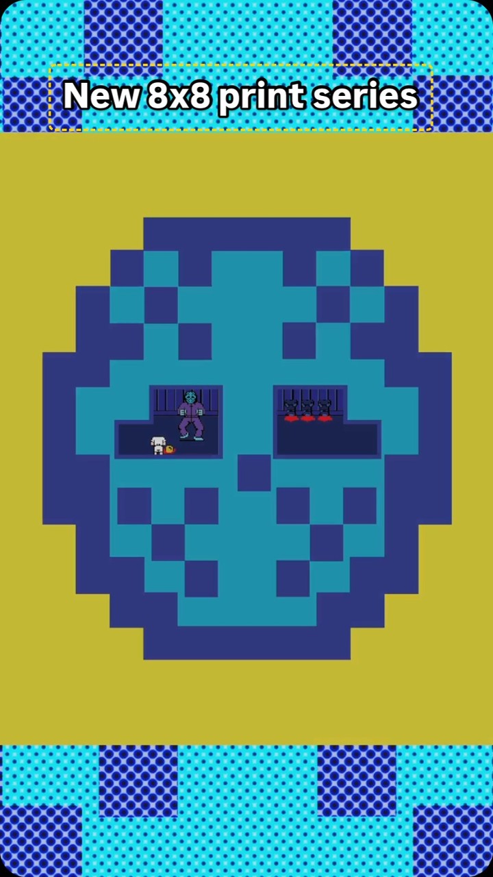 My First print in my retro 8-bit series (JASON). Available in regular and you-and-your-friends variant. #fridaythe13th #8bit #jasonvoorhees #nes