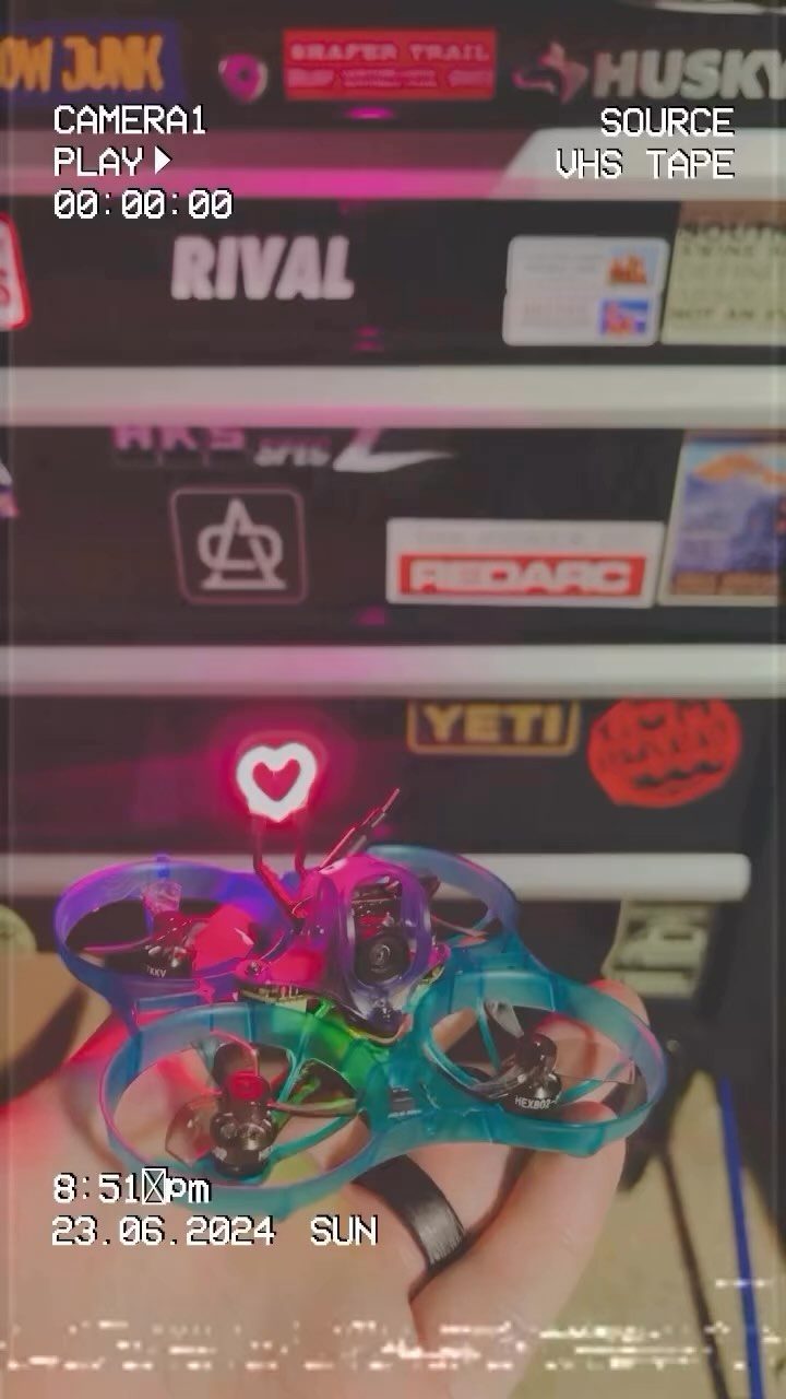 Nothing was charged but we got everything connected, binded, and it works enough to be happy for a first flight. Going to charge it all up and see where else I can crash this thing. #tinywhoop
