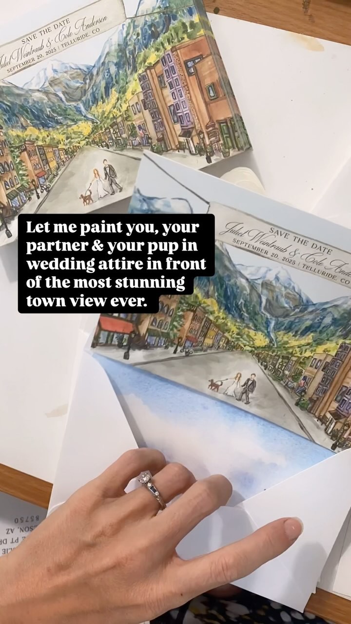 Want something that makes your guest buy a flight immediately?! Reach out and let’s design something that screams the two of you and gets guests so excited to celebrate you!!!
The most obsessed with these. Telluride we see you, we love you, we want more of you!!!
#telluride #telluridecolorado #tellurideweddingphotographer #tellurideweddings #colorado #coloradobride #rockymountainbride #coloradowedding #custominvitations #watercolorinvitations #savethedate #weddinginvitation