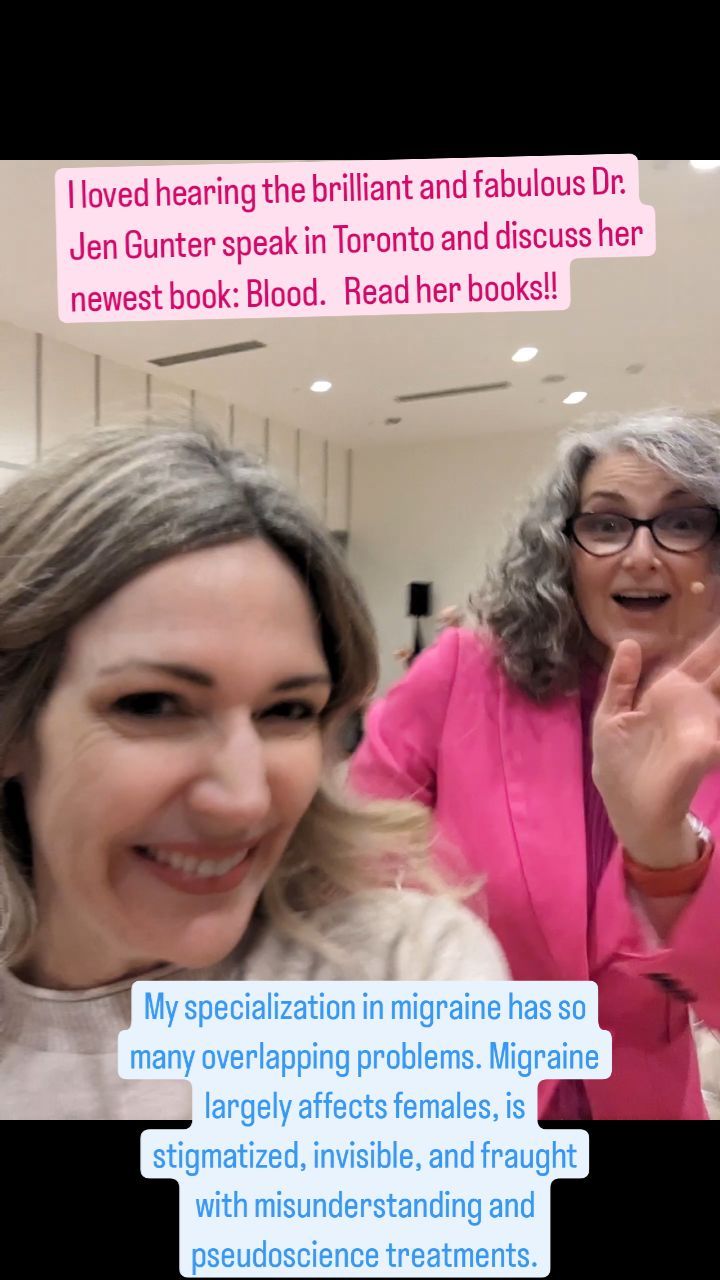 @drjengunter is my hero! She's brilliant and such a powerful voice and advocate for informed and evidence based healthcare.
I took full advantage of my proximity to her to take these pictures when she spoke at the Toronto Reference Library.
Please read her books!
#menopausemanifesto #blood #womenshealth