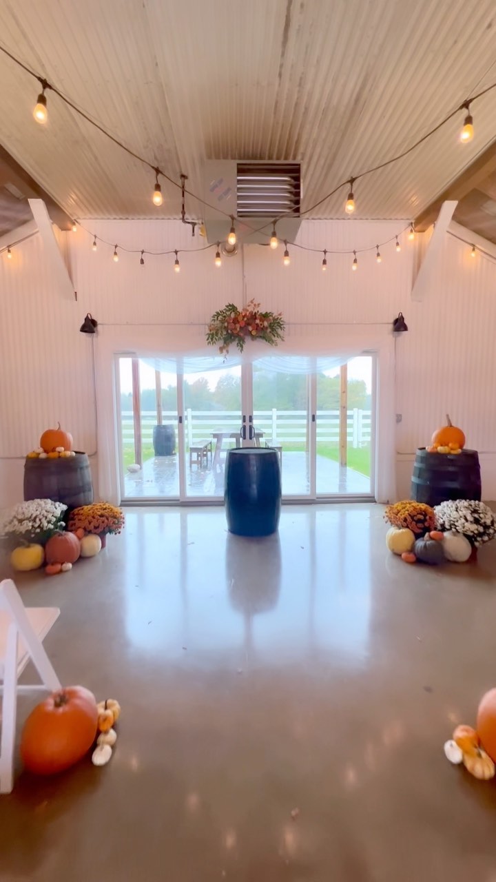 In the case of rain, we’ve got you covered! Our party barn, normally the dance floor, can be transformed into a beautiful ceremony site for your special day! Now taking wedding reservations for 2024 ♥ contact us at info@theredpartybarns.com