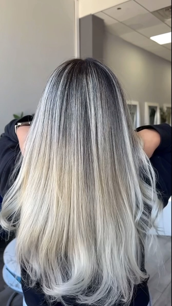 Beautiful hair transformation from brown to blonde! Call us to schedule your hair appointment!