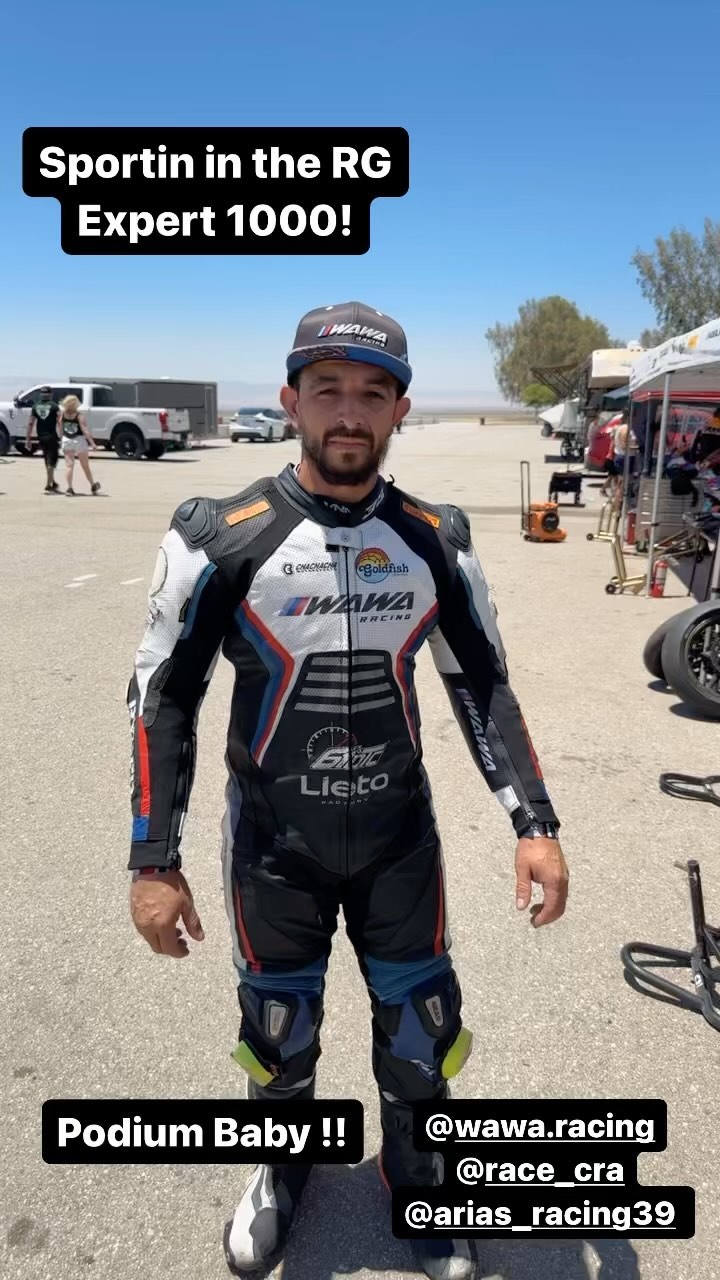 Podium in Ryder Gear Expert 1000 Supersport! CRA Round 4 Buttonwillow! Sportin the RYD AIR system! @race_cra @arias_racing39 @wawa.racing @buttonwillowraceway