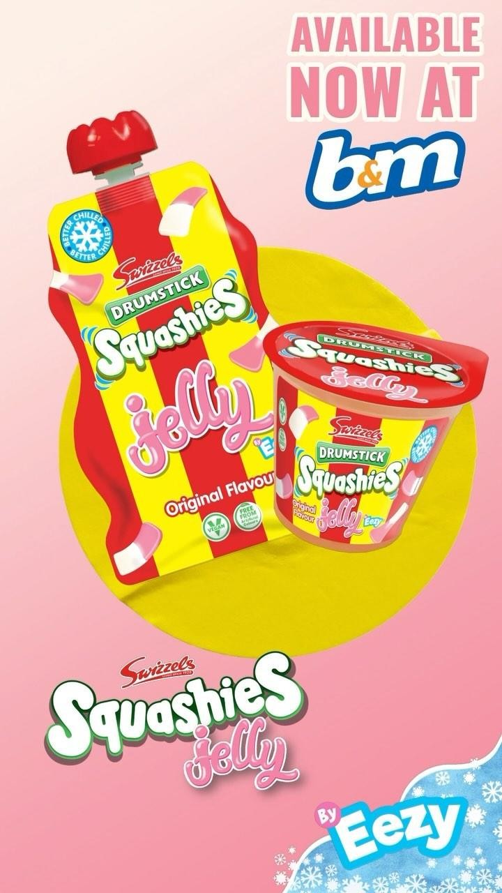 🎉 Exciting news! 🍬 Swizzels Drumstick Squashies Jelly has landed at @bm_stores!
Experience the delicious and iconic raspberry and milk flavour in every bite of Swizzels Drumstick Squashies – the ultimate fan favourites!
Conveniently packaged for on-the-go snacking, whether in a pouch or pot, they’re perfect for school lunchboxes, office munchies, or as a guilt-free dessert alternative.
Don’t miss out on this delectable treat! Swing by B&M today and savour the new Swizzels Drumstick Squashies Jelly!
#ByEezy #SwizzelsDrumsticksSquashiesJelly #AvailableNow #B&MStores
