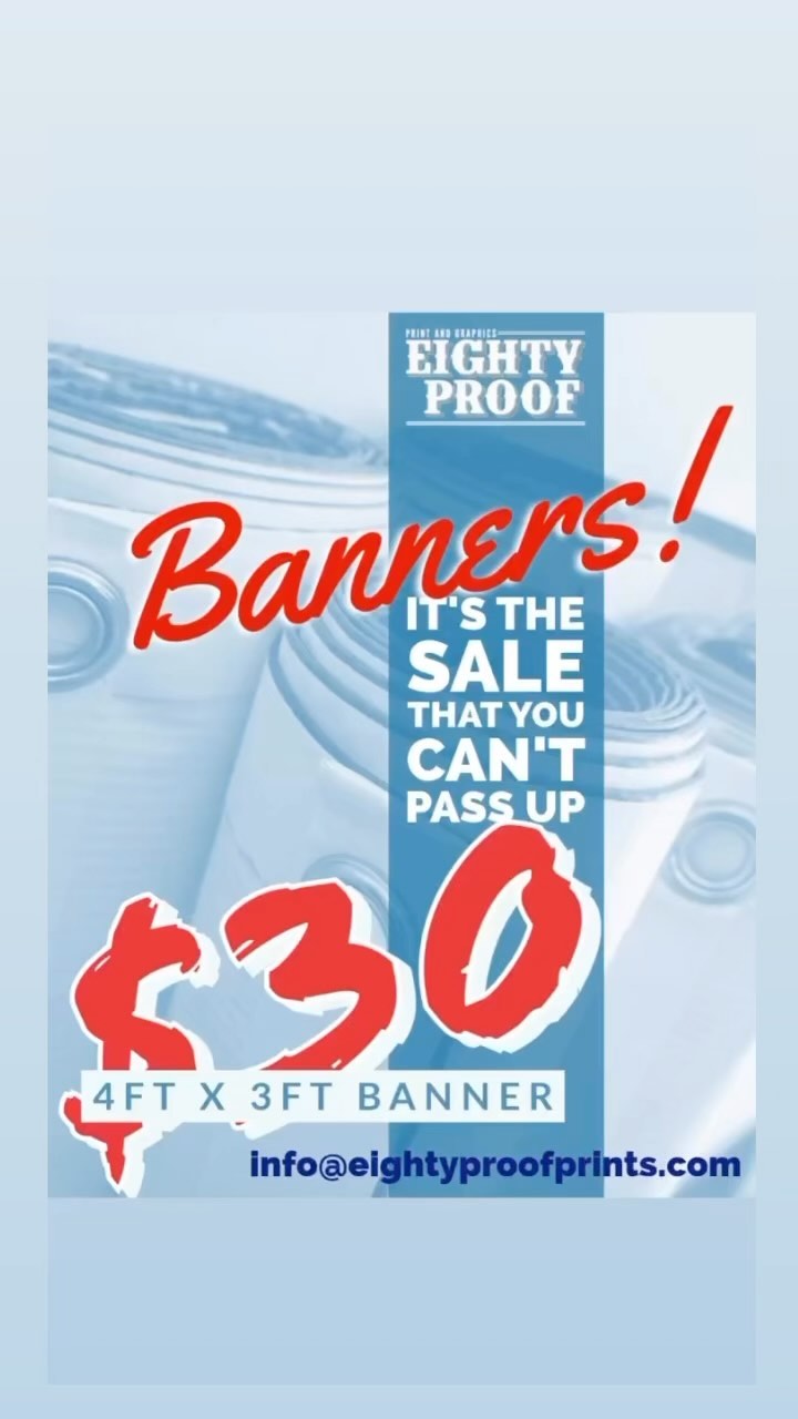 This weekend don’t miss our 4’x3’ banner sale!!! Hit us up for more details or order yours now!!!