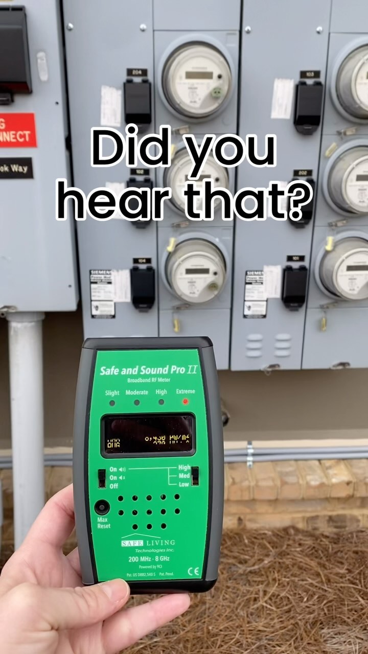 It’s not great. A smart meter bank on the exterior of a bedroom wall is far from ideal, but when you’re stuck in that situation, it’s time to shield it!
Smart meters pulse! The pulses are bursts of high frequency radiation and can be sporadic or patterned. They can be every couple to few seconds or minutes. They usually electromagnetic interference on the wiring, also.