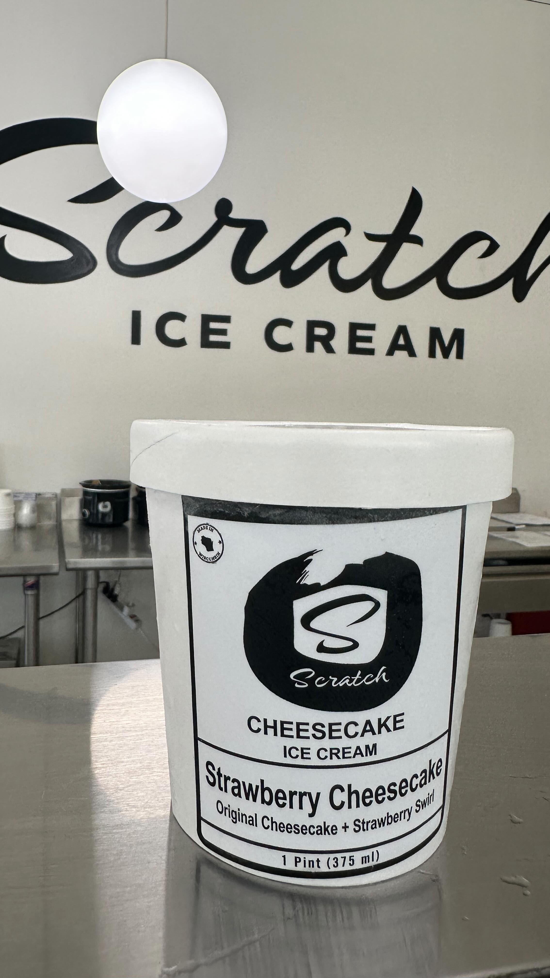 Cheesecake pints available @ our Brookfield shop, Woodmans & Metcalf’s! 🍥
