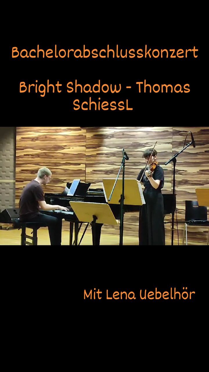 Hier ein kleiner Ausschnitt von meinem Bachelorabschlusskonzert. Weitere Ausschnitte folgen.
Mein Stück Bright Shadow
Geige - Lena Uebelhör @_lena.exe_
Klavier und Komposition - Thomas Schießl
#jazzpiano #jazzgeige #popjazz #composition #pianomusic #piano #bachelor #ownmusic #easylistening
