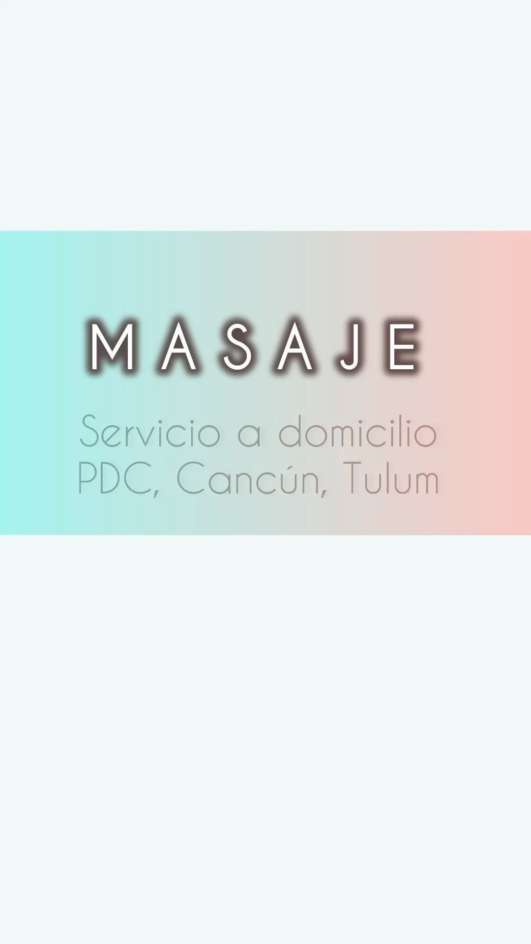 Masaje;
•Deportivo
• Relajante
• Terapéutico
•Sistema respiratorio
Servicio a domicilio🏡🚗