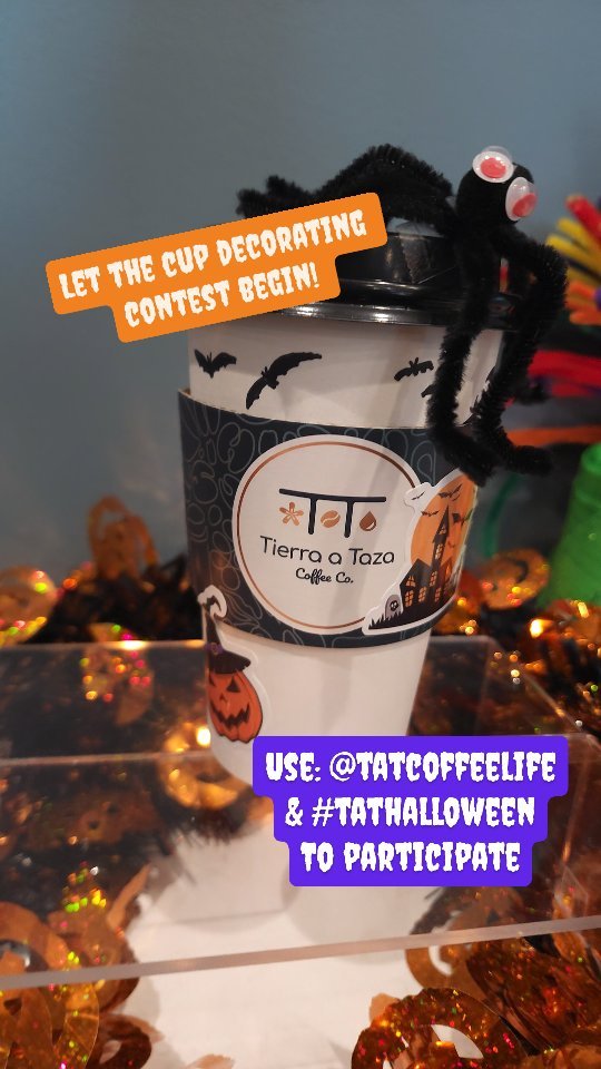 Remember to stop by the Café to participate in our cup decorating contest and pet costume contest from now until October 31st! Winners will receive a $25 T.A.T. Gift Card, a T.A.T. cup, and a retail bag of coffee!
Tag us and use #tathalloween to participate!
#tatcoffee #tathalloween #dallascoffee #dallascoffeecart