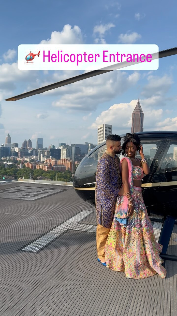 🚁 Picture this: Making your grand entrance in a helicopter and dancing the night away at your Sangeet!
✨ This Atlanta wedding brought the wow factor from the skies to the dance floor.
📸 Which moment gave you goosebumps? Tell us in the comments and tag someone who dreams of a wedding like this! 💍 #BollyWedsExperience”
#HelicopterWedding #LuxuryWeddings #DestinationWeddingPlanner #BrideGoals #BrideEntrance #WeddingInspo #DestinationWedding #Bridetok #Bride2024 #FutureBride #BeautifulDestinations #DestinationBride #InstaWedding #BollyWedsExperience #WeddingPlanning