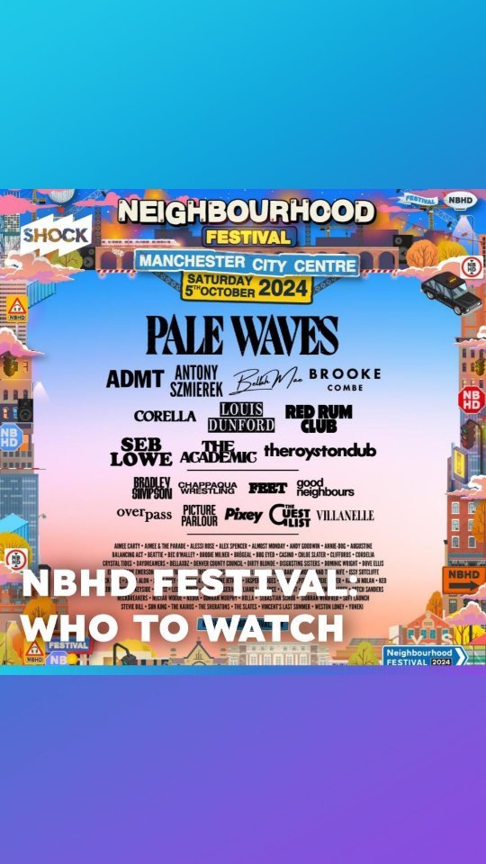 🎵 @nbhdfestival is happening THIS Saturday (5th) and Shock's @tumtorner has been looking at his favourite acts on the lineup!
Check the link in our bio for tickets and join us throughout the week for more coverage!
#manchester #music #festivals #neighbourhoodfestival #nbhd @esmeemersonband @alessirose @feetband