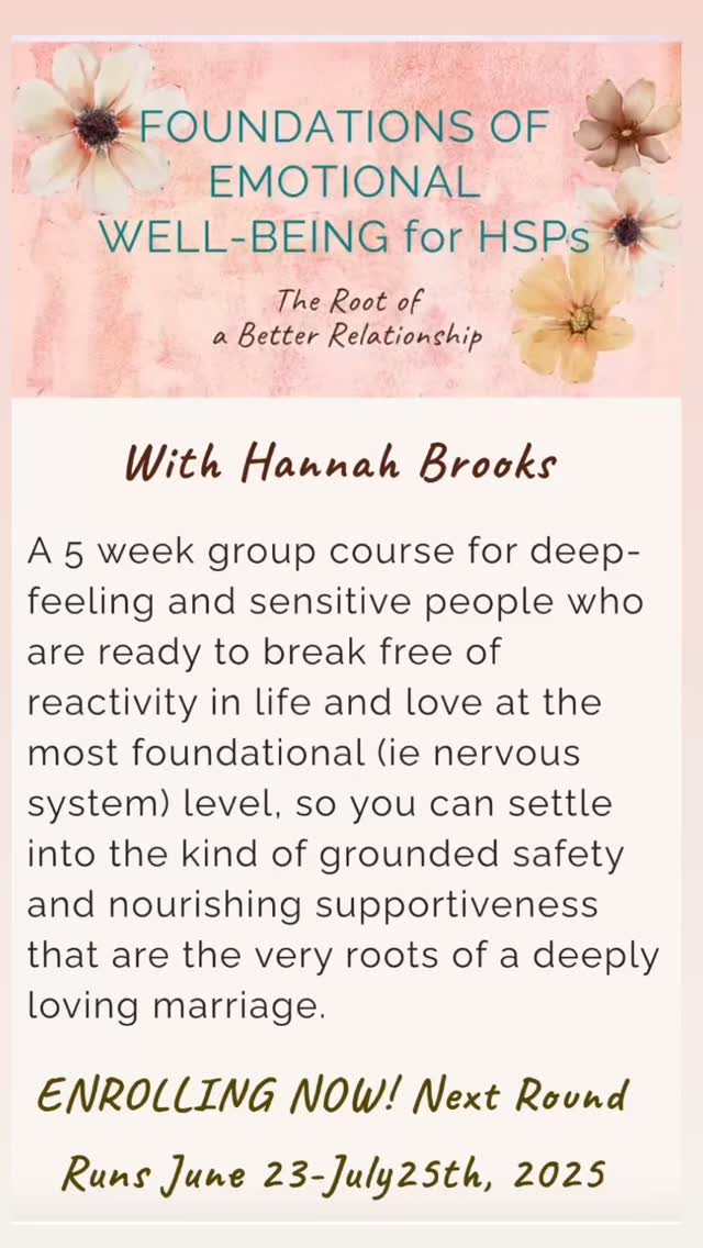 If there was one most fundamental course you should take as an HSP that will benefit every nook and cranny of your life — and especially your relationships— it’s this one.
#hsp #highlysensitiveperson #highlysensitive #highlysensitivepeople #hsplife #hsprelationships #love #marriage #emotionalregulationskills #emotionalregulation #resilience #hspresilience #introvert #introvertlife #relationships