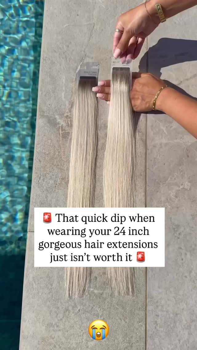 If you’re going on holiday and you want to go in the pool without risking turning your hair extensions a shade of pinky orange then my best advice…
👉 Have them removed before you go 👈
Summer holidays are for enjoying not worrying about your hair 👙☀️
Grab yourself a lovely set of clips ins to wear at night and do as many dives in the pool as you like 🌊🏖️
Then just have them put back in once your home.
Make sure to save this post and thank me later 🙌🥰
Thanks to @beauty_worksonline for their amazing reel showing the type of damage pool water can do 🫶🩷
💗 Follow for tips, tricks & inspo.
💗 Online and in-person hair extension training.
💗 Hair extension services in Leicestershire.
.
.
.
.
.
#hairextensionsonholiday #hairextensiondiscolouration #hairextensiontip #hairextensiontipsandtricks #hairextensioneducation