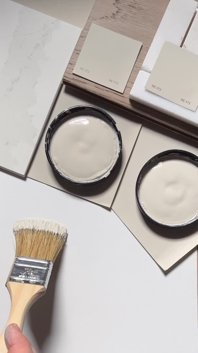 Benjamin Moore Edgecomb Gray vs. Revere Pewter
First, let me just say that Edgecomb Gray has grey undertones but if you’re expecting GRAY you’re going to be disappointed. It’s definitely more on the beige side with a slight flash of green. Warm and inviting, it’s dark enough not to look washed out in rooms with good natural light. In north facing rooms, this shade will warm up your space without feeling too heavy.
Revere Pewter is darker and moodier - perfect for making larger well lit rooms more intimate or for creating cozy bedrooms. In most lights, Revere Pewter will look gray/beige leaning towards the gray/green spectrum. However, in certain west facing rooms it may flash a bit pink/beige. 
TIP: Both these shades look stunning on kitchen cabinets if you’re looking for that trendy modern cottage/farmhouse “mushroom” tone. For trim and woodwork, I love these shades paired with a crisp white like Chantilly Lace or Steam if you’re looking for a softer contrast.
For more Benjamin Moore colors don’t forget to follow along, like and share your favorites!
#interiordesign #diy #paintcolorinspiration #designinspiration #paintcolor #paintcolors #benjaminmoore #paintcolorconsultant #homedecor #interiorpaint