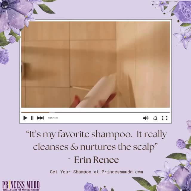 Erin Renee speaks about Princess Mudd Yucca Root shampoo. Available on princessmudd.com 💜