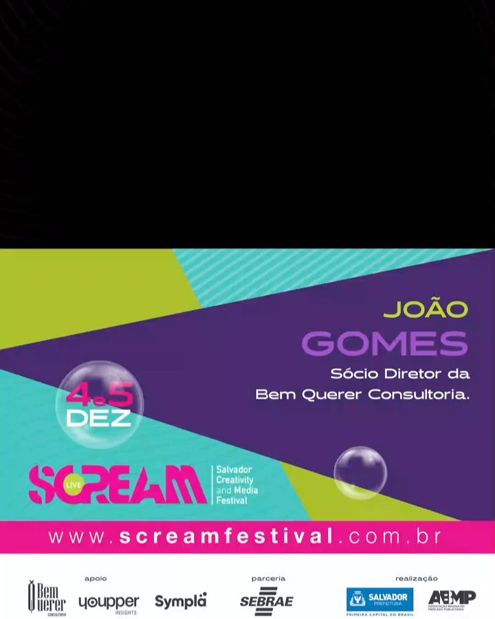 No dia 04/12, das 11:30 às 12:15, com muito carinho e alegria estarei participando do Scream Festival promovido pela ABMP com apoio da Bem Querer Consultoria, ao lado de minha querida amiga @terezapaim . Será uma live cheia de surpresas. No cardápio: Empatia e Empreendedorismo. O Scream está cheio de conteúdos bacanas. É 100% digital e 100% gratuito. Participe!