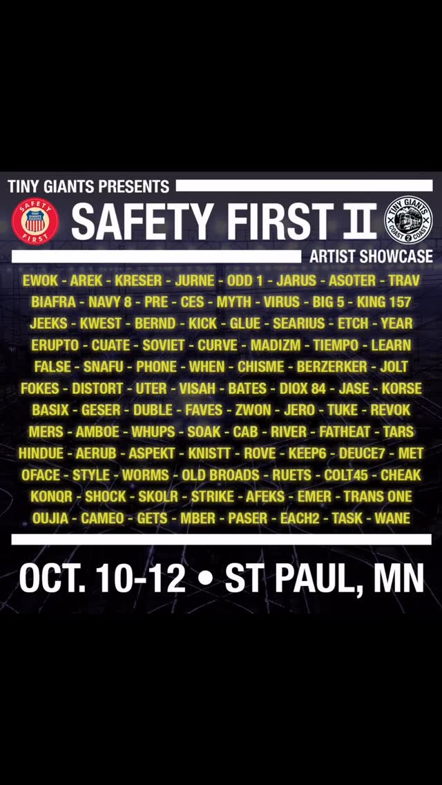 First Stop Confirmed! Safety First II will be showcasing during the @stpaulartcollective art crawl Oct 10-12 In St. Paul MN. If you missed TG4 (the Covid show) @unitedartsupply in 2021, were coming back…. Looking forward to being back in the Twin Cities!!! Have some Guest Artist announcements coming up soon… #staytuned