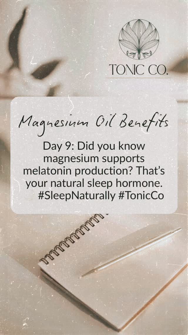 Still not sleeping well? π΄
Magnesium helps your body produce melatonin β the hormone that tells your brain itβs time to rest. π§ β¨
A few sprays before bed can help you fall asleep faster and stay asleep longer.
Deep sleep starts here.
#TonicCo #MagnesiumForSleep #MelatoninSupport #NaturalRest #BetterSleepNaturally #RestoreYourBody #TonicTip