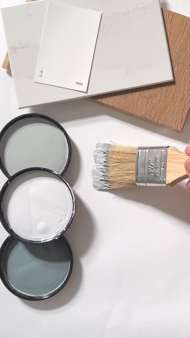 3 Cabinet Colors for Calcutta Gold Counters	
If you’re looking for a timeless and versatile kitchen counter option, you can’t go wrong with Calcutta Gold. This classic pattern features light gray veining against a white background and subtle flecks of gold. This combination of warm and cool is a designer favorite, allowing for a wide spectrum of cabinet, flooring and tile options. 
Which cabinet paint colors would I pair with Calcutta Gold counters? 
BENJAMIN MOORE BOOTHBAY GRAY HC-165: A beautiful shade of mid-tone gray with a blue/green undertone reminiscent of sea glass. 
BENJAMIN MOORE GRAY STEEP CLIFF GRAY 2122-20: A moody smokey gray with cool blue/green undertone.
BENJAMIN MOORE INTENSE WHITE OC-51: Clean and crisp, slightly modern without feeling cold with a flash a green.
Comment PAINT and I will DM a link to my free design boards where I show you how to style these paint colors with curated fixtures, flooring, lighting and more from your favorite home brands. 
Love home decor and interior design?  Don’t forget to follow, like and share.  New reels are posted weekly!
#interiordesign #paintcolorinspiration #designinspiration #paintcolor #paintcolors #benjaminmoore #paintcolorconsultant #homedecor #kitchendesign #kitchendecor