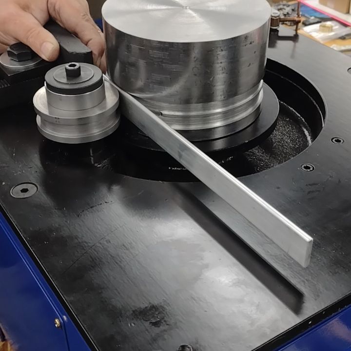 One of our current projects. We're retrofitting a rebar bender to help one of our customers make a piece of their product. We're going to have to deal with the piece flying. OSHA isn't going to approve this 😂