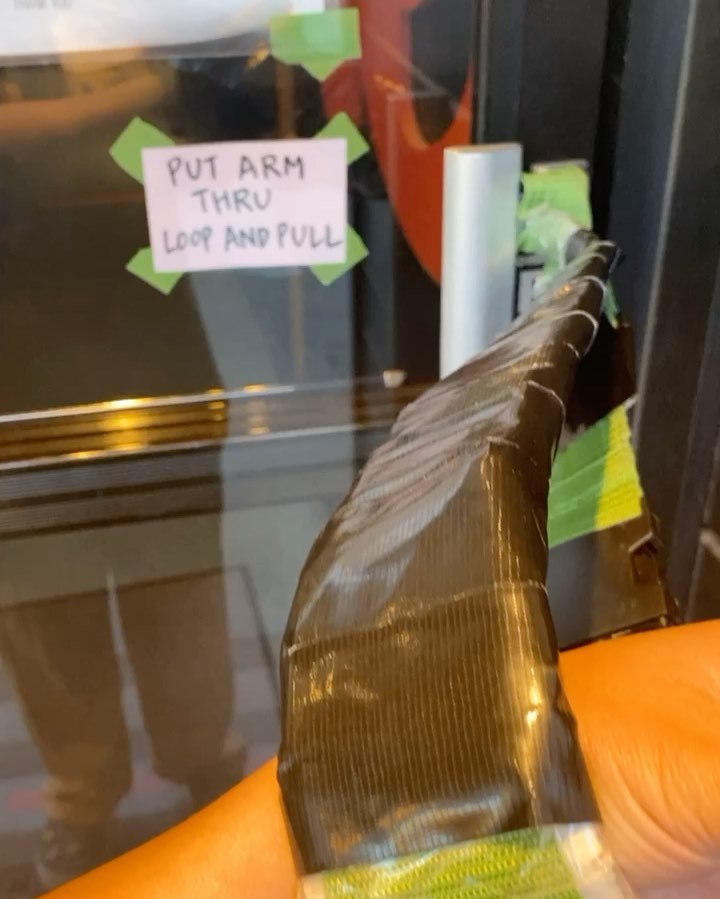 Should we patent this? #diy β’ Boss Lady is #macgyver β’ We are thinking of every precaution we can do to make it safe for everyone β’ #supportsmallbusiness #momandpopshop #minatorestaurant