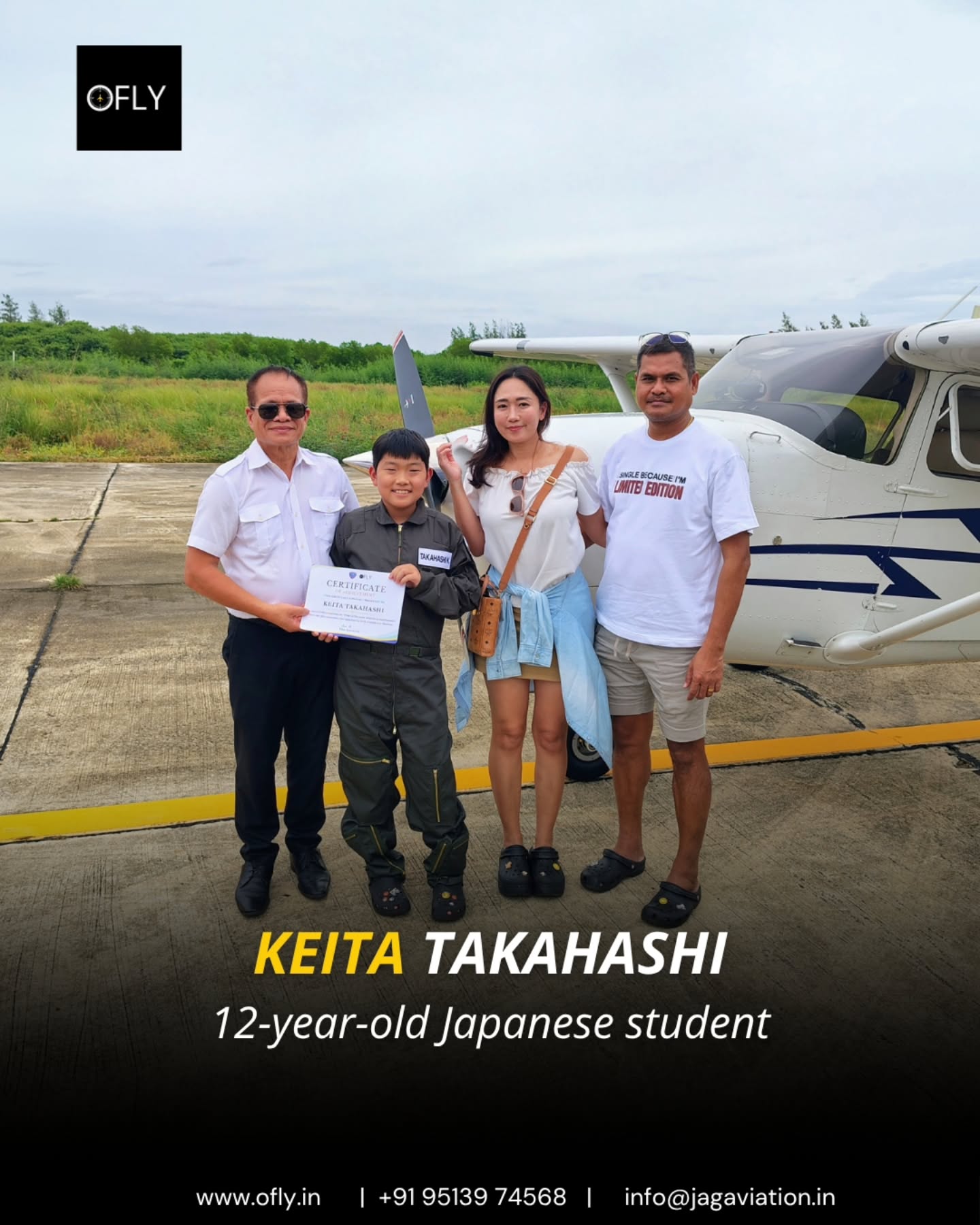 Spotlight on the next generation of aviators! 🌍✈️
This young Japanese student took part in our immersive Aviation Workshop, gaining real flight experience and valuable aviation knowledge.
Empowering youth through STEM and the skies!
🛩️Register NOW - www.ofly.in
Aviation Workshop🚀
15th-17th September 2025
Kingdom of Thailand
.
.
#AviationEducation #PilotTraining #NextGenerationPilot #YouthInSTEM #FlightWorkshop #FutureAviators #AviationWorkshop #HandsOnSTEM #Studentprogram #OFLY #GlobalExposure