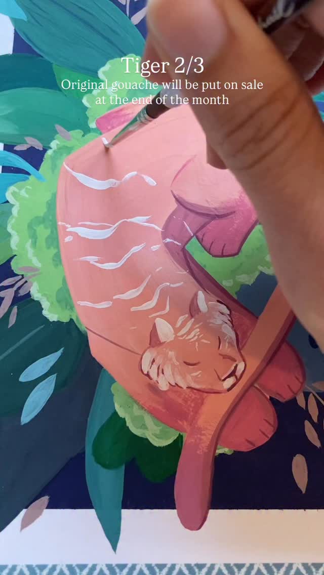 Tiger 2/3
📌Original gouache will be put on sale Sunday, the 24th of August 10:30am (UTC+2)
Last tiger will be revealed in the next few days
________________________________
#gouachestudy #tiger #illustratricefrancaise #illustratrice #thewomenwhodraw #kidlitillustration #scienceillustration #visiblewomen #childrenbookart